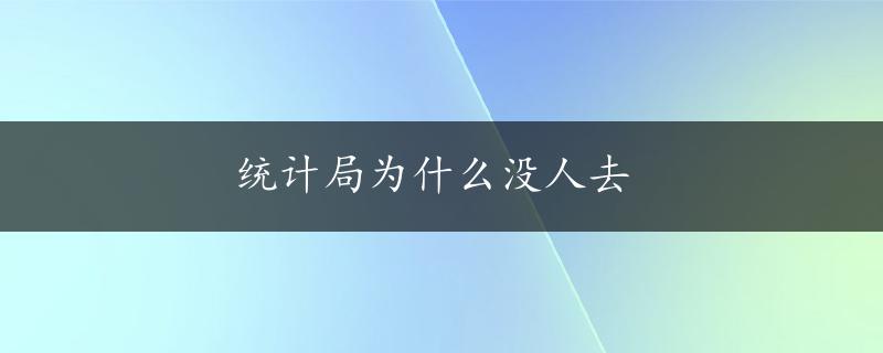 统计局为什么没人去