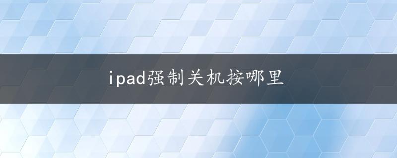 ipad强制关机按哪里