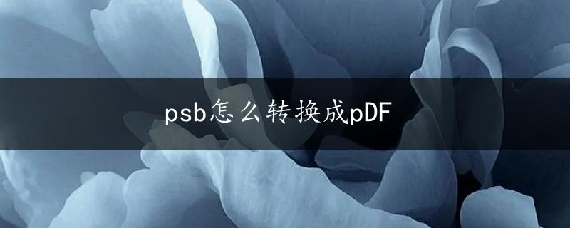 psb怎么转换成pDF