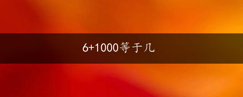 6+1000等于几