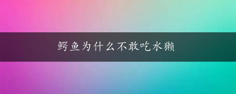 鳄鱼为什么不敢吃水獭