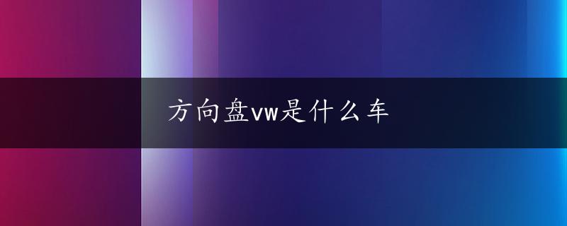 方向盘vw是什么车