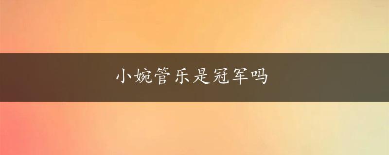 小婉管乐是冠军吗