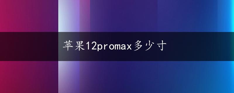 苹果12promax多少寸