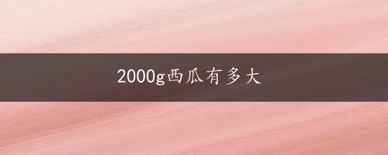 2000g西瓜有多大