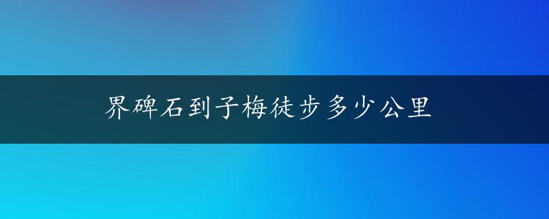 界碑石到子梅徒步多少公里