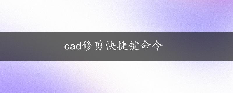 cad修剪快捷键命令