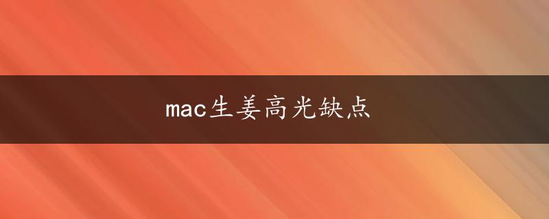 mac生姜高光缺点