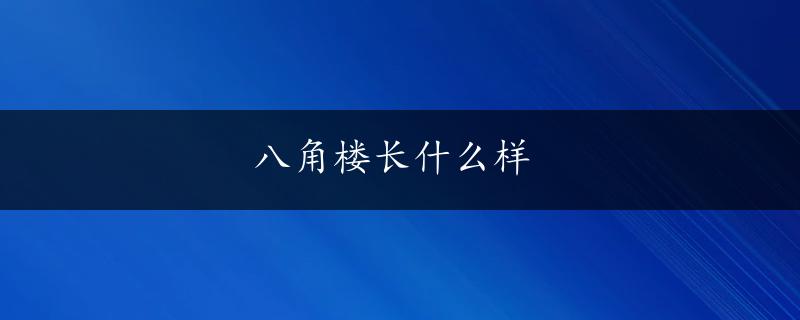 八角楼长什么样