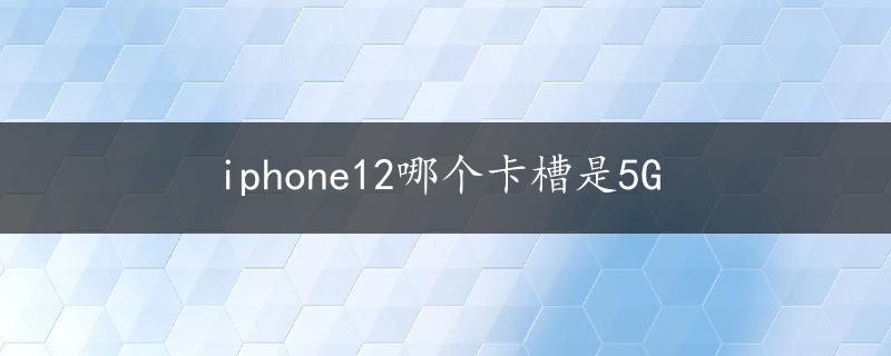 iphone12哪个卡槽是5G