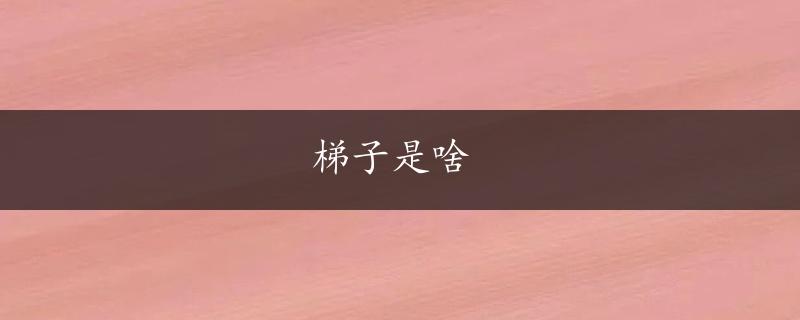 梯子是啥