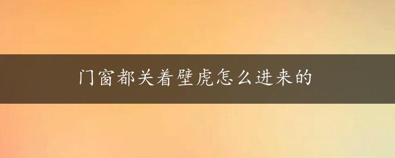 门窗都关着壁虎怎么进来的