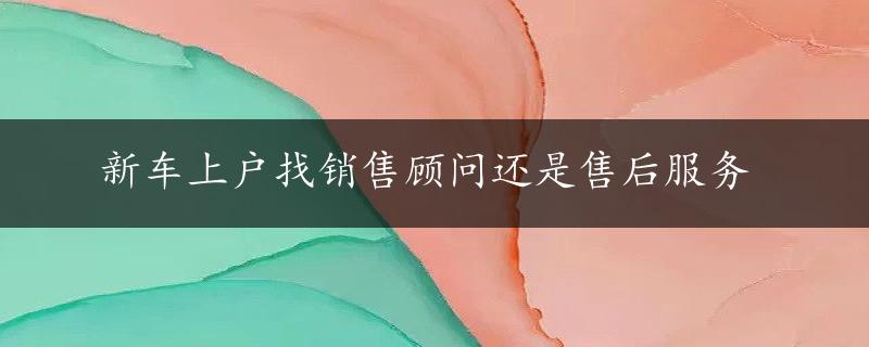 新车上户找销售顾问还是售后服务