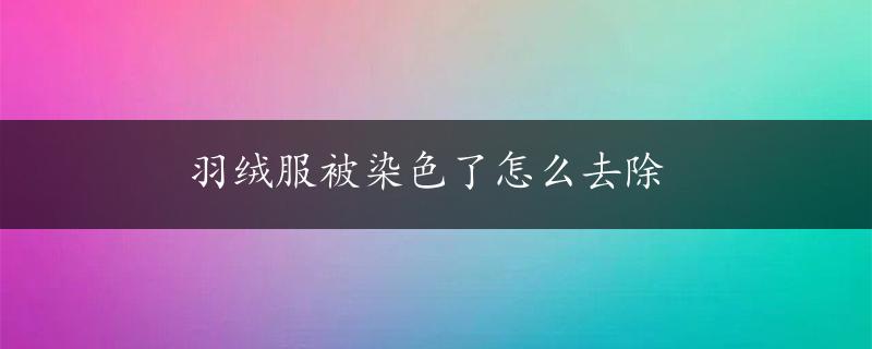 羽绒服被染色了怎么去除