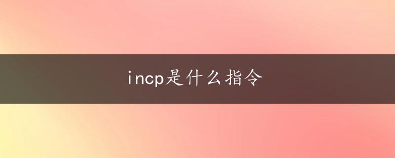 incp是什么指令