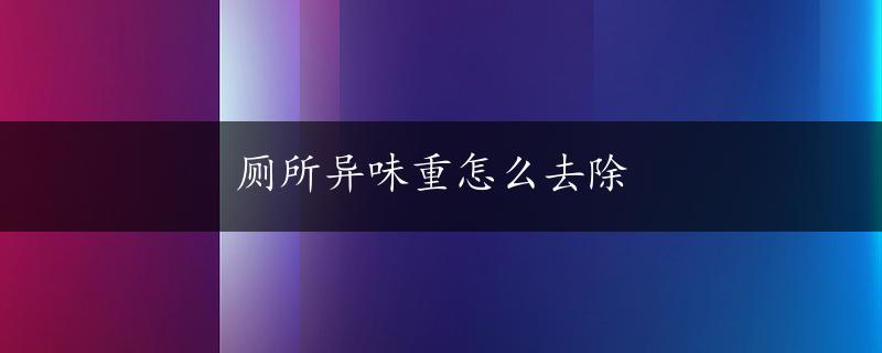 厕所异味重怎么去除