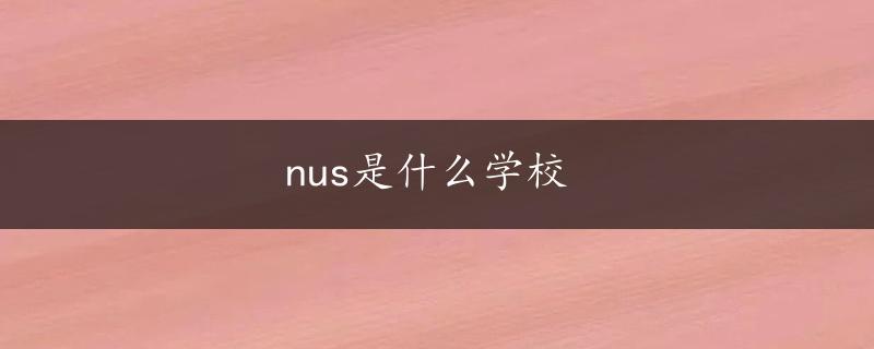 nus是什么学校