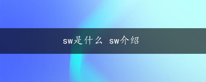 sw是什么 sw介绍