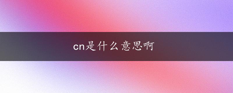 cn是什么意思啊