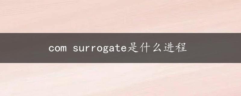 com surrogate是什么进程