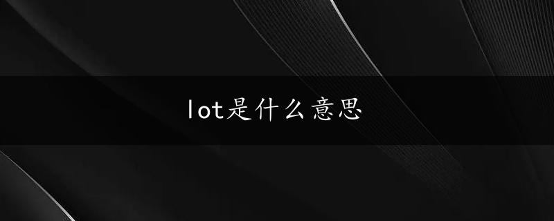 lot是什么意思