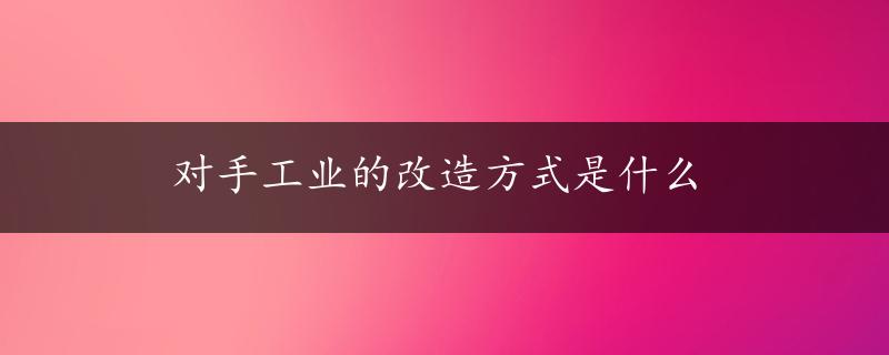 对手工业的改造方式是什么