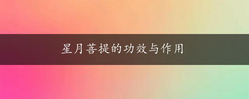 星月菩提的功效与作用