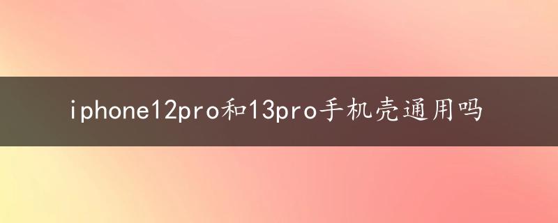 iphone12pro和13pro手机壳通用吗