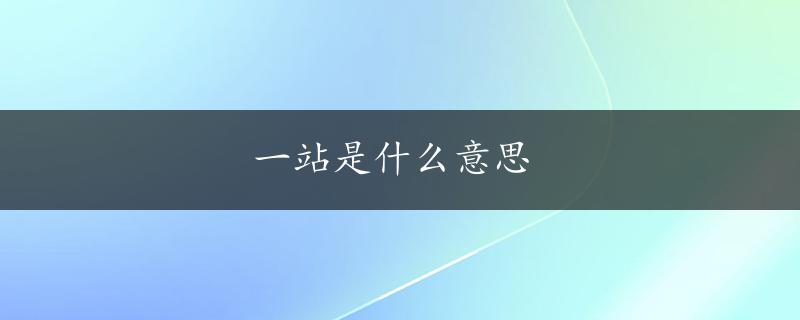 一站是什么意思