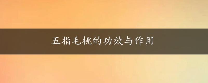 五指毛桃的功效与作用