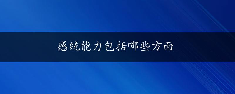 感统能力包括哪些方面