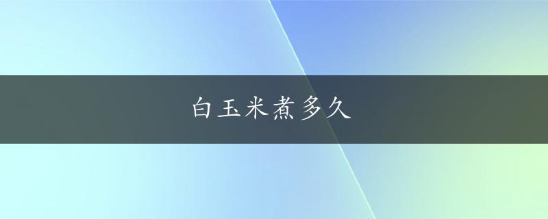 白玉米煮多久