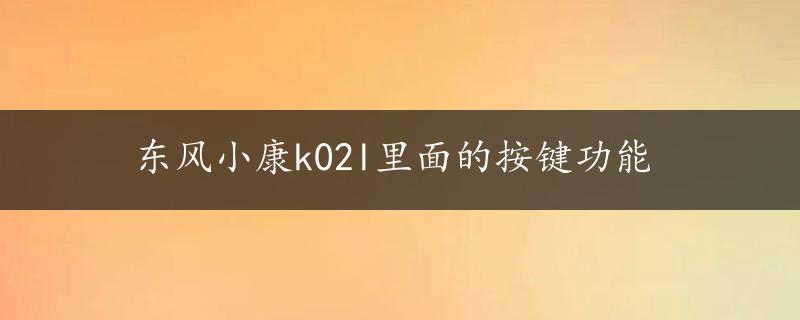 东风小康k02l里面的按键功能