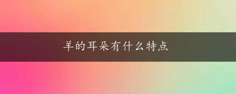 羊的耳朵有什么特点