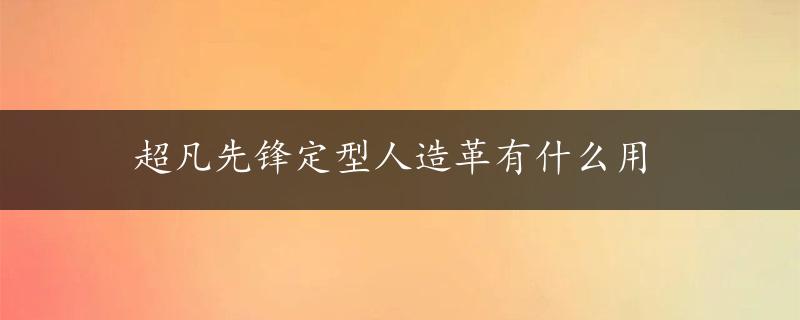 超凡先锋定型人造革有什么用