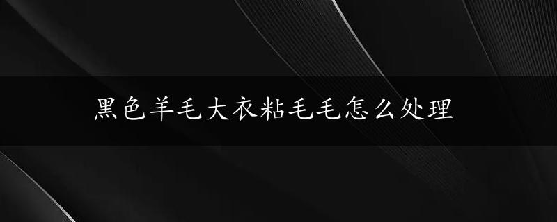 黑色羊毛大衣粘毛毛怎么处理