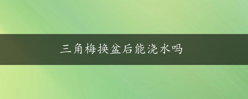 三角梅换盆后能浇水吗