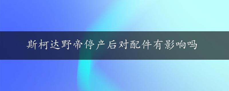 斯柯达野帝停产后对配件有影响吗