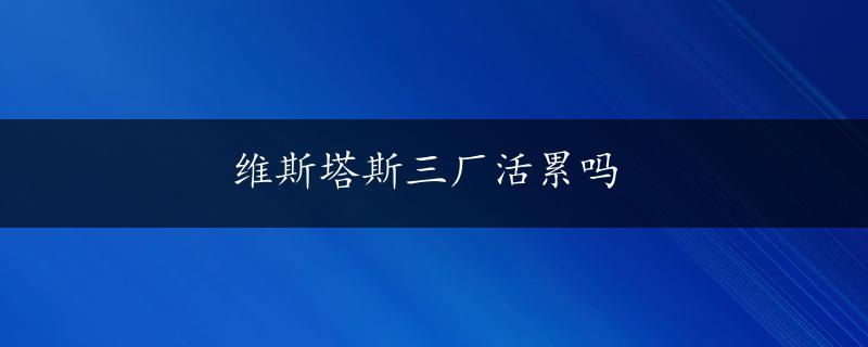 维斯塔斯三厂活累吗