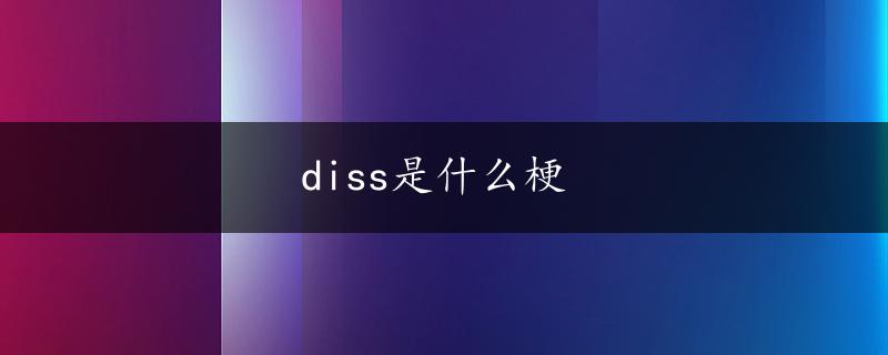 diss是什么梗