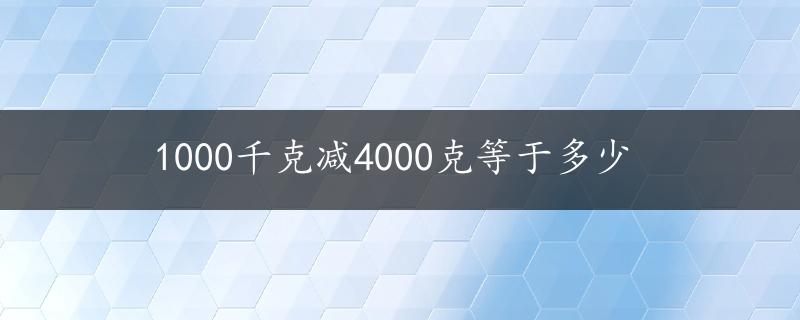 1000千克减4000克等于多少