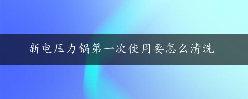 新电压力锅第一次使用要怎么清洗