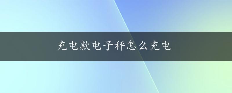 充电款电子秤怎么充电