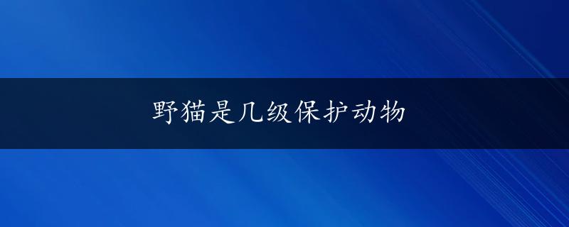 野猫是几级保护动物