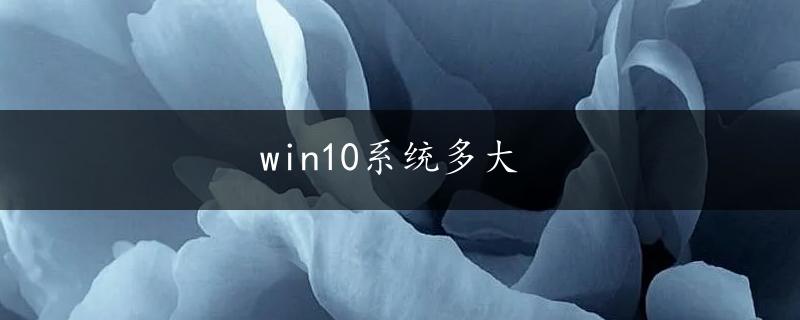 win10系统多大