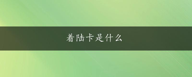 着陆卡是什么