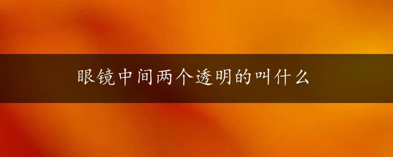 眼镜中间两个透明的叫什么