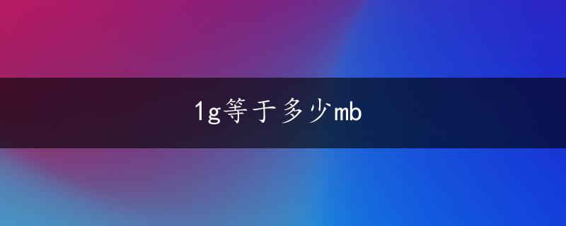 1g等于多少mb