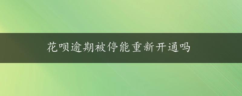 花呗逾期被停能重新开通吗