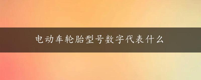 电动车轮胎型号数字代表什么